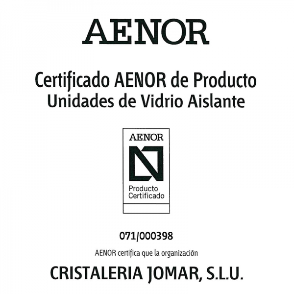 Certificado AENOR de Producto